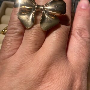 Elegant Gold Plated Oversized Bow Ring